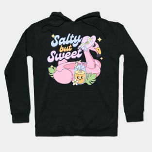 Salty but Sweet Flamingo Relaxing with a Drink Pool Day Hoodie